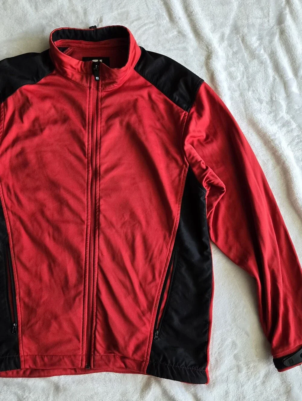 FootJoy FJ Mens Large Dryjoys Windbreaker  Full Zip Red Black Golf Men Small